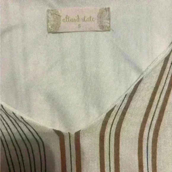 Altar’d State Striped V-Neck Bell Sleeve Top Size Small. - Picture 4 of 5